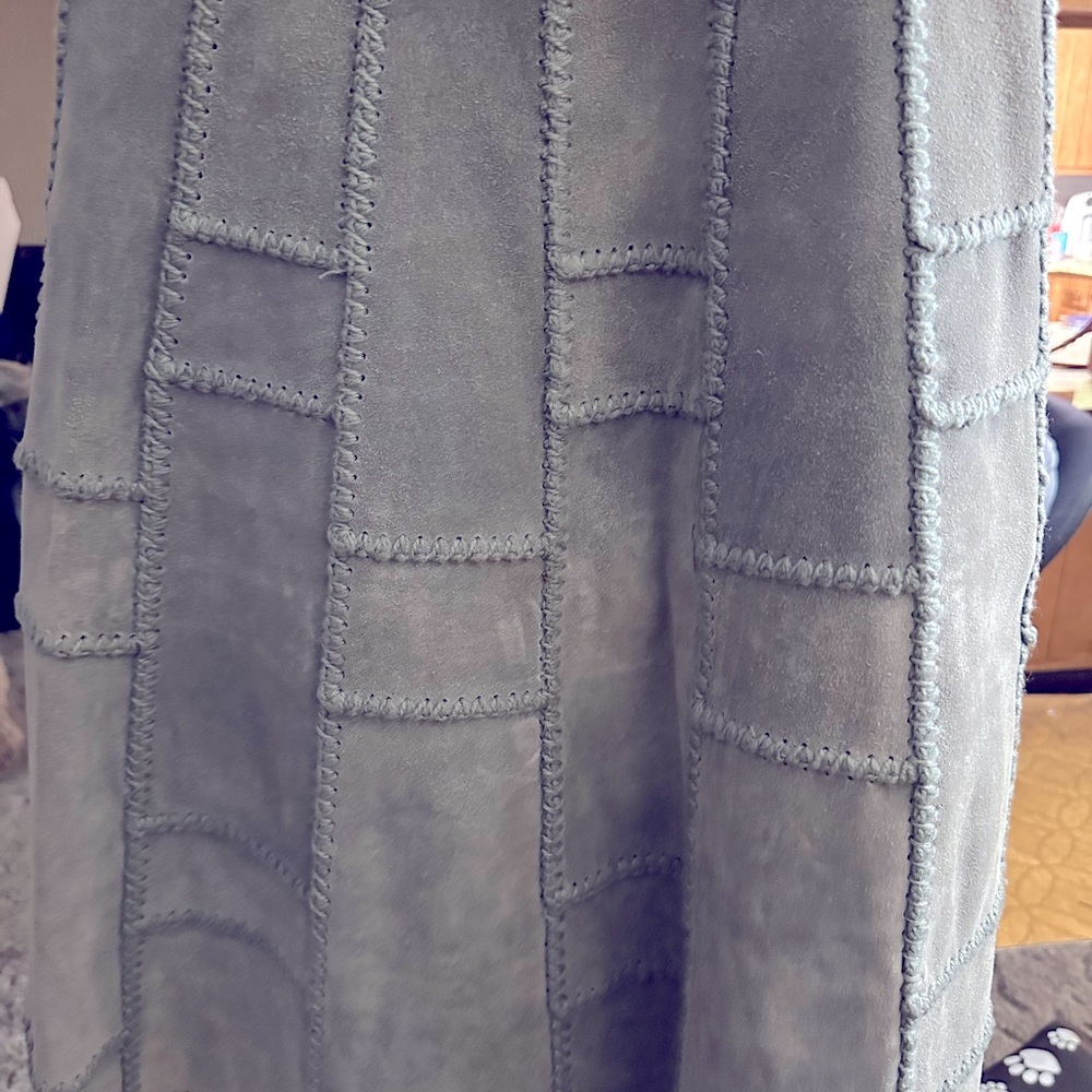 Vintage hand made suede patchwork skirt